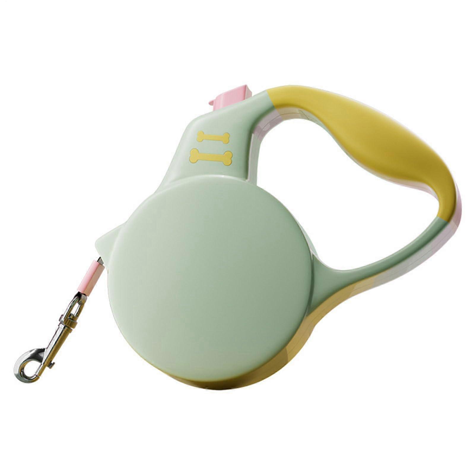 Retractable dog leash made of nylon, flexible ribbon rope Adjustable cable of 9.8 feet for walking small pets, pointed leash for Pist Light Green