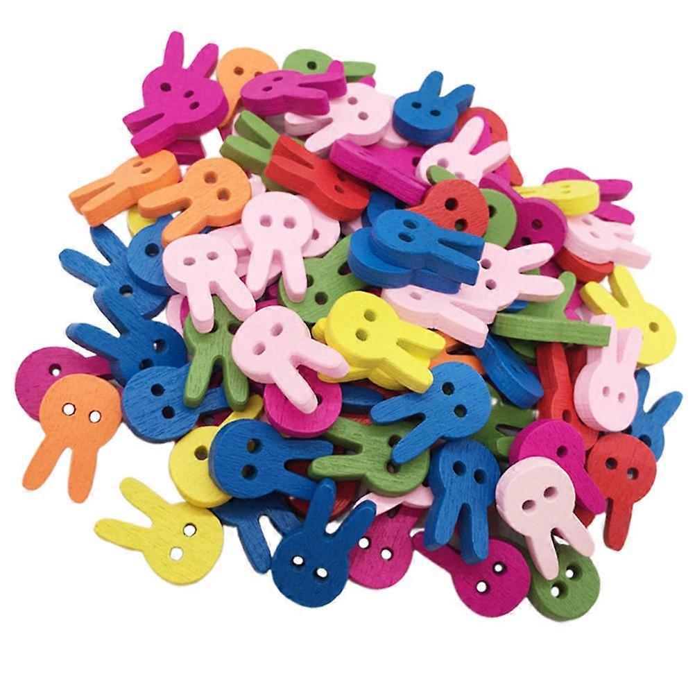 Assorted Color Plastic Bunny Shaped Buttons for Clothes Use Ideal for Sewing and Crafting 200 Pcs