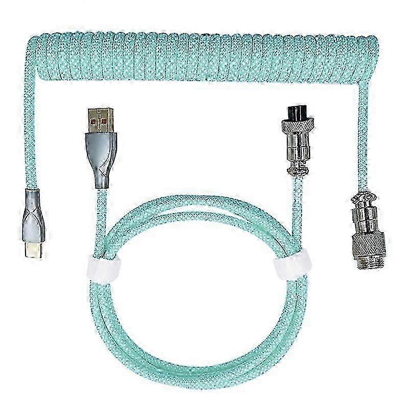 Type-C to USB Data Cable Mechanical Keyboard Coiled Cable Airline Cable Gaming Keyboard Cable Spring Edition 0703