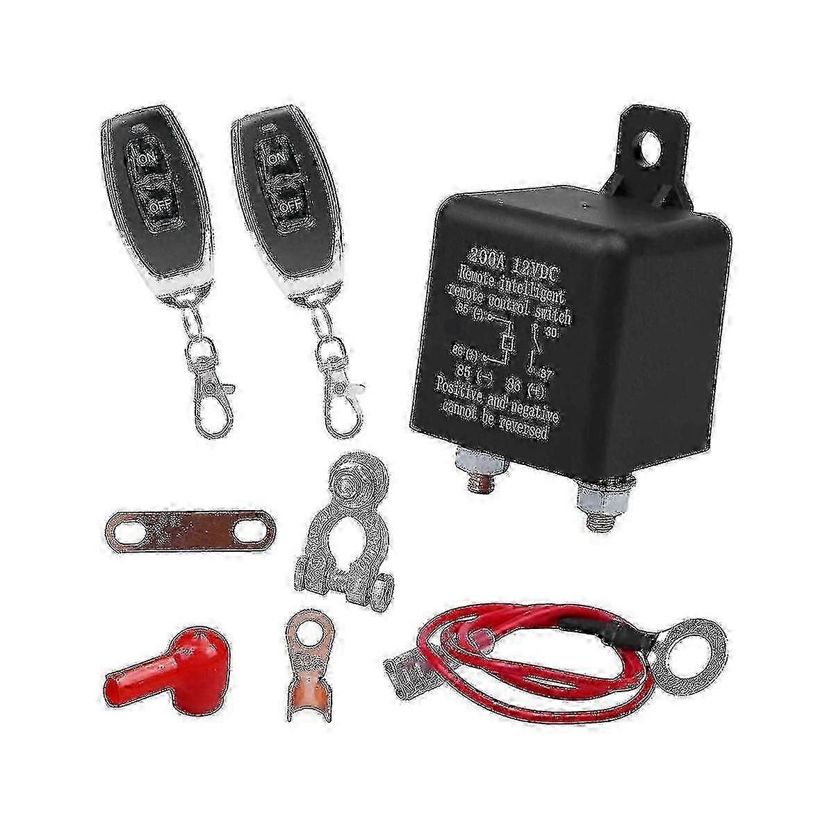 Wireless 12V 200A Remote Battery Disconnect Switch with Dual Control for Vehicles