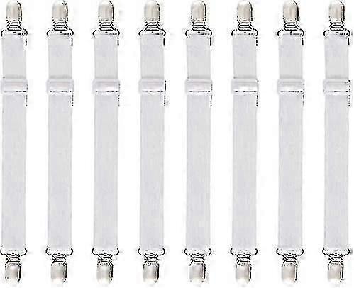 8pcs (60cm a 200cm) tensor ajustable de sábanas de cama ajustables, tensores ajustables, se adapta a todas las camas y colchones, blanco
