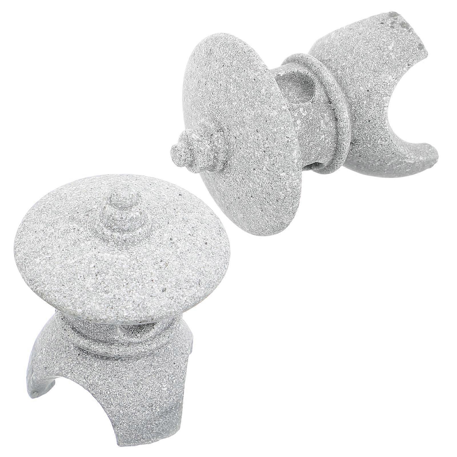2pcs Miniature Statue Japanese Style Lantern Statue Mini Garden Layout Lantern