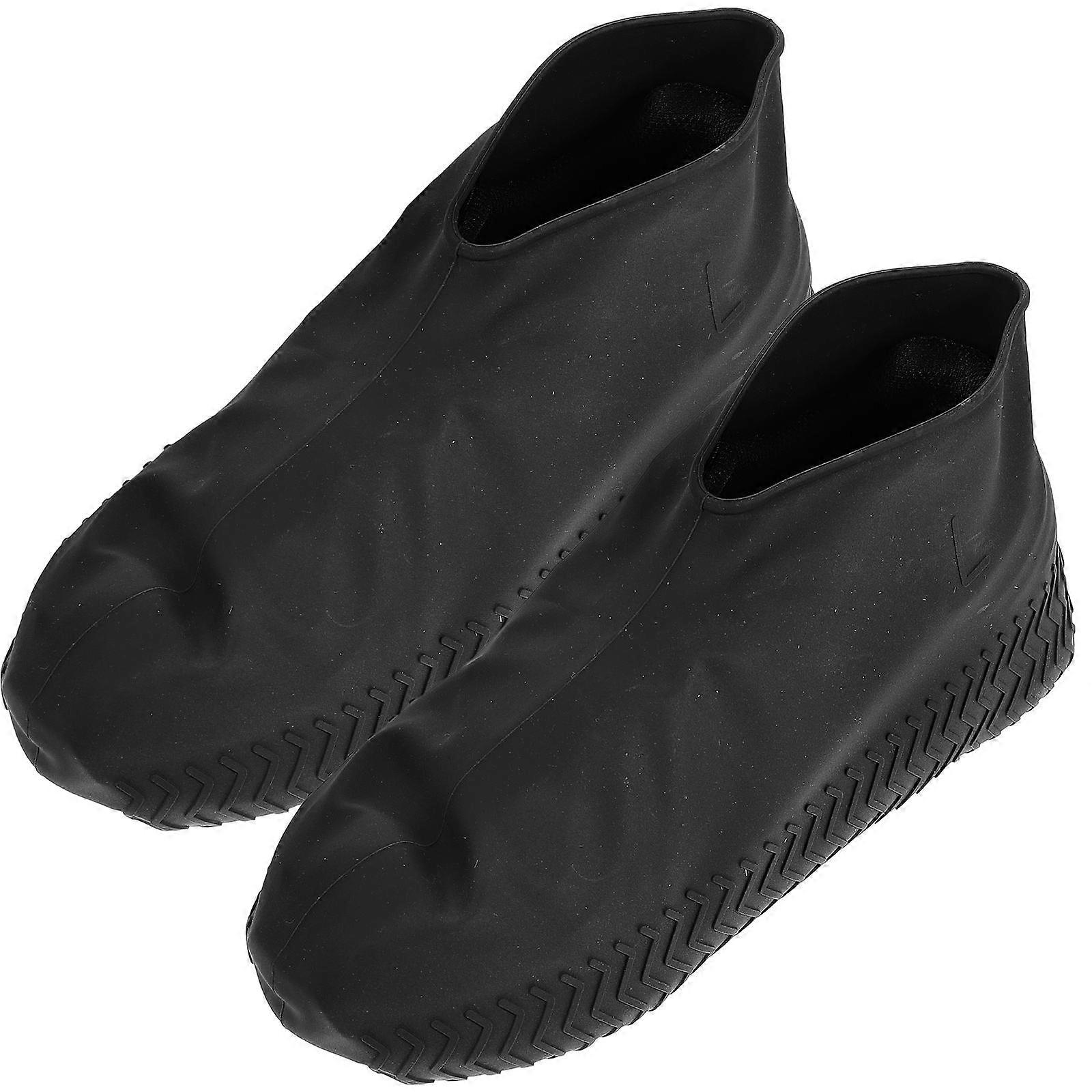 Reusable Silicone Waterproof Shoes Cover with NonSlip Design for Protecting Shoes during Rainy Days Size L Black