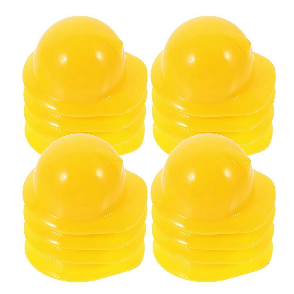 Yellow Mini Construction Hats for Decor Compact Plastic Pet Dog Cake Gift 60pcs