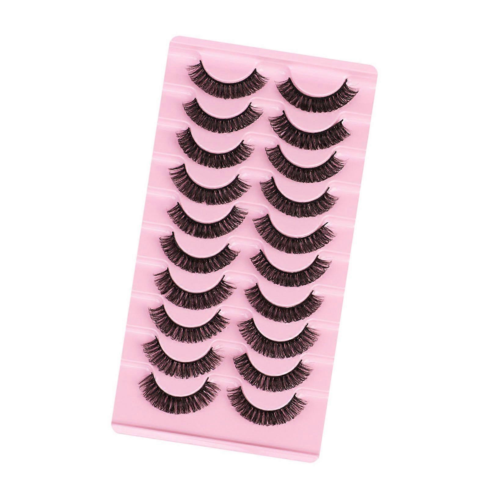 10 Pairs Reusable Self Adhesive Eyelashes No Glue   or Eyeliner Needed Natural Thick False Lashes   Extension