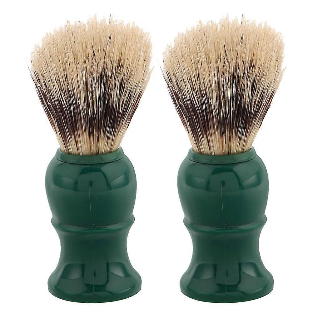Grooming Tool Soft Bristle Handle Men Barber Salon Foam Creation 9.50X3.50X3.50CM 2Pcs