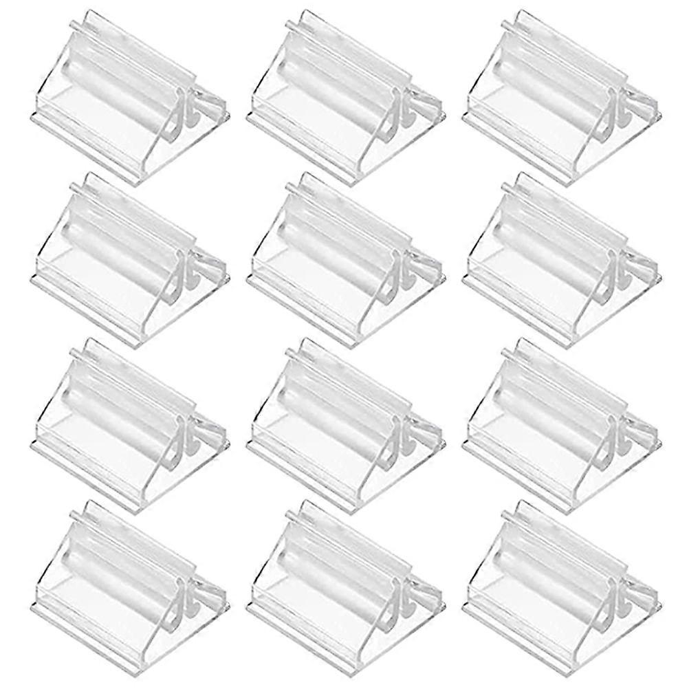 Card Stands Business Card Holder Stable Stand Usage Transparent Plastic Triangular Clamp with 25Pcs