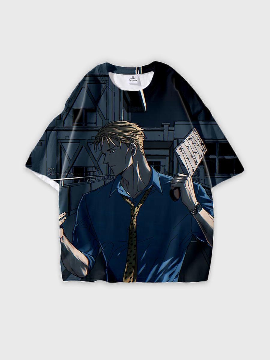 T-shirt round neck Character Pattern loose short sleeve P48