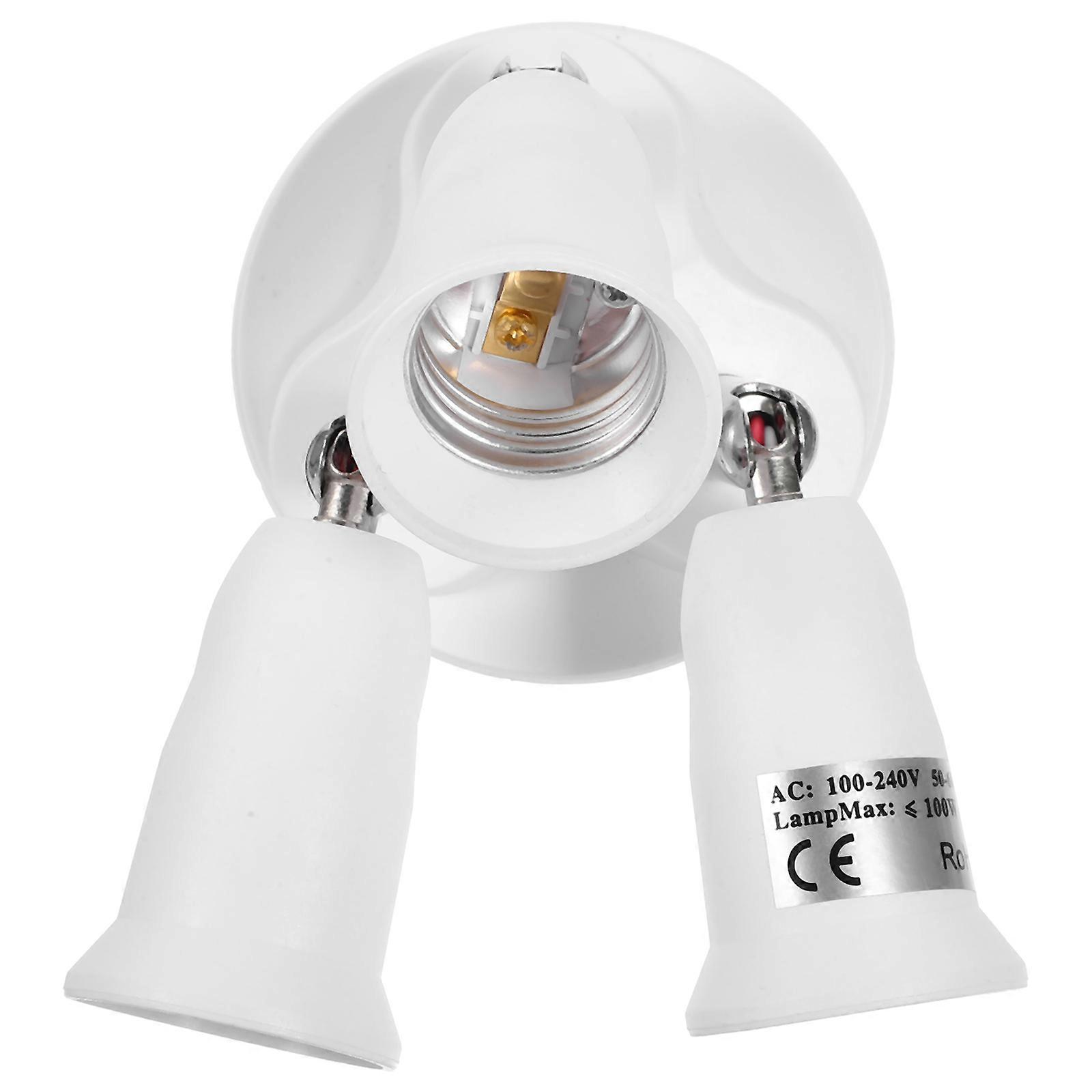 Socket Splitter Adapter for Light Bulbs   Fireproof & Heat Resistant, Compatible with LED and Incandescent Lamps