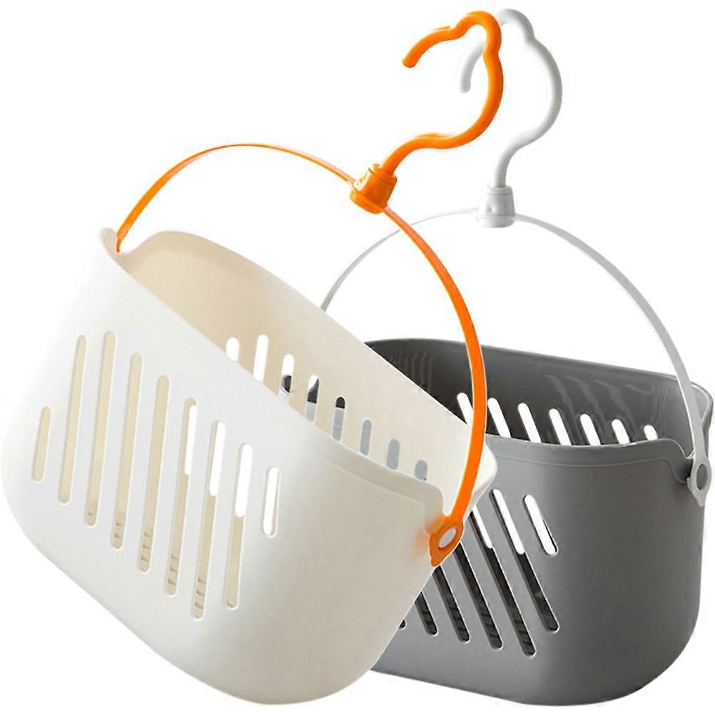 Assorted Color Plastic Hanging Garlic Basket for Kitchen and Bathroom Storage 2pcs, Design