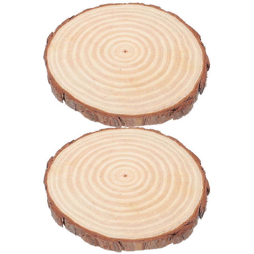 Wooden Round Cutout for Display 2Pcs Unfinished Centerpiece Wood Circles