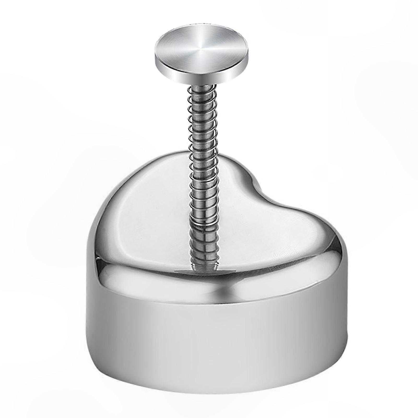 Stainless Steel Heart-Shaped Rice Ball Press with Non-Stick Coating Polished Rustproof Sushi Mold Handle for Easy Use
