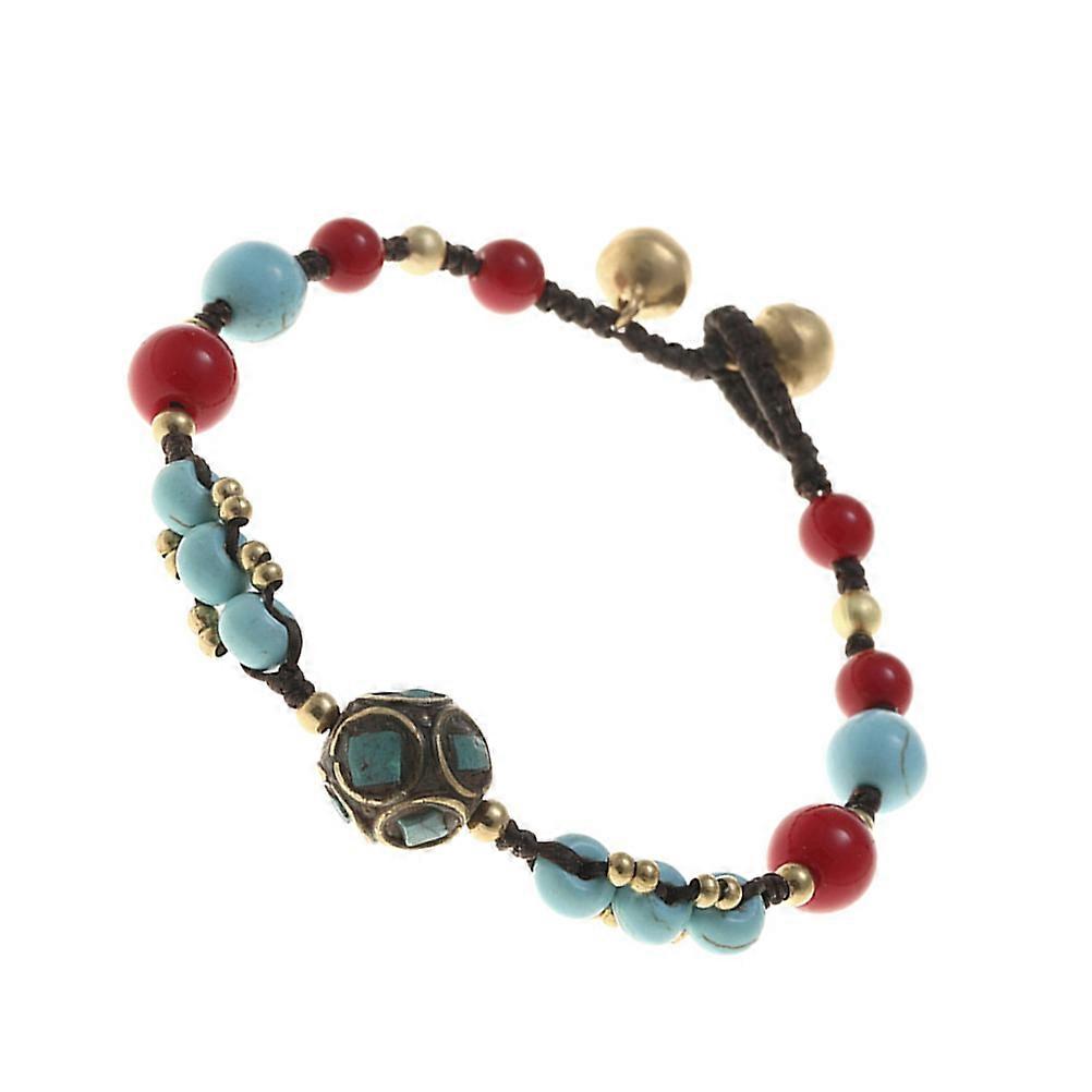 Here's a polished and engaging product description based on your input:
**Turquoise Retro Braided Bracelet – Handwoven Jewelry for Women**
Add a