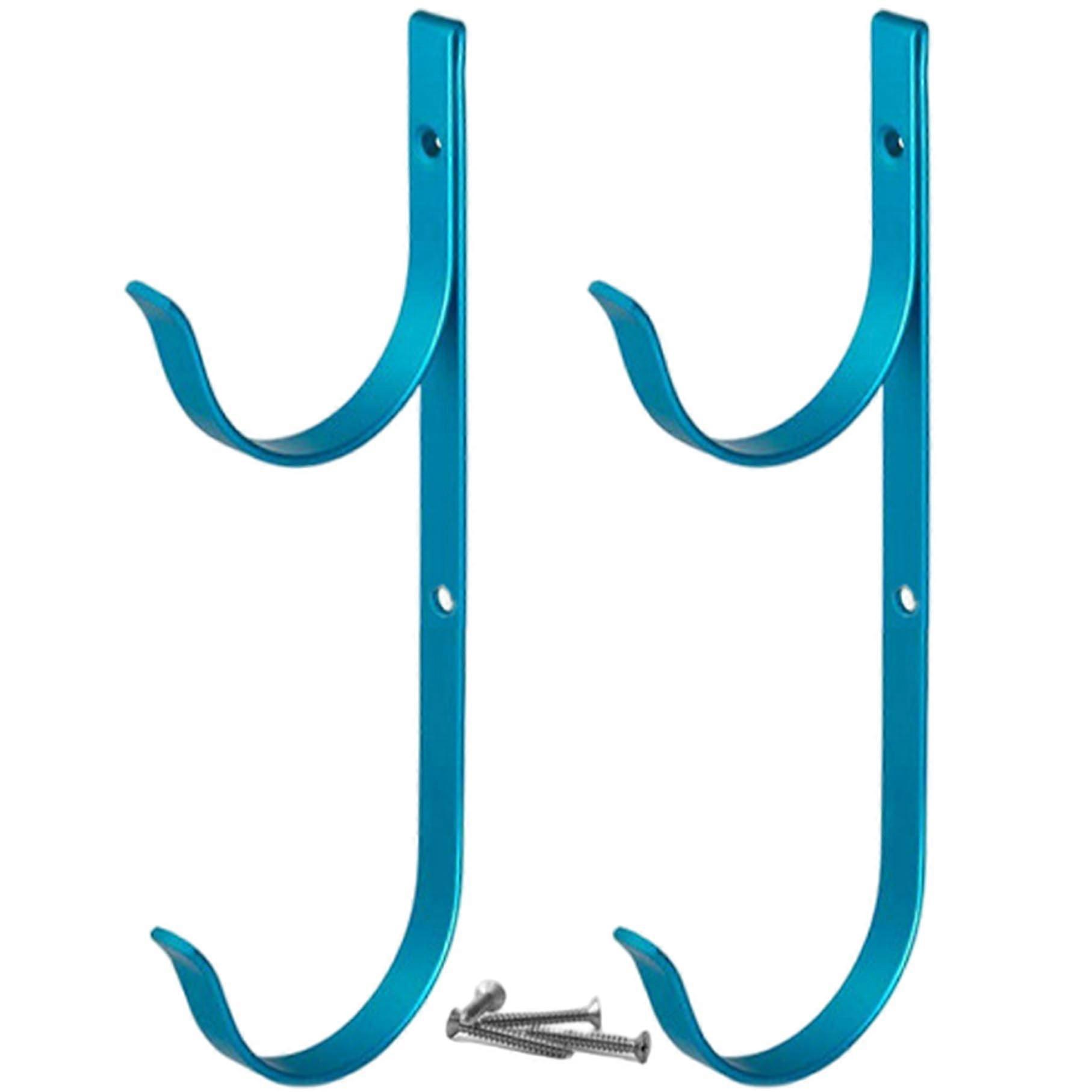 2pcs Aluminum Pool Hooks for Poles, Heavy-Duty Rust-Resistant Pool Pole Hangers with Screws, Compatible with Standard Sizes