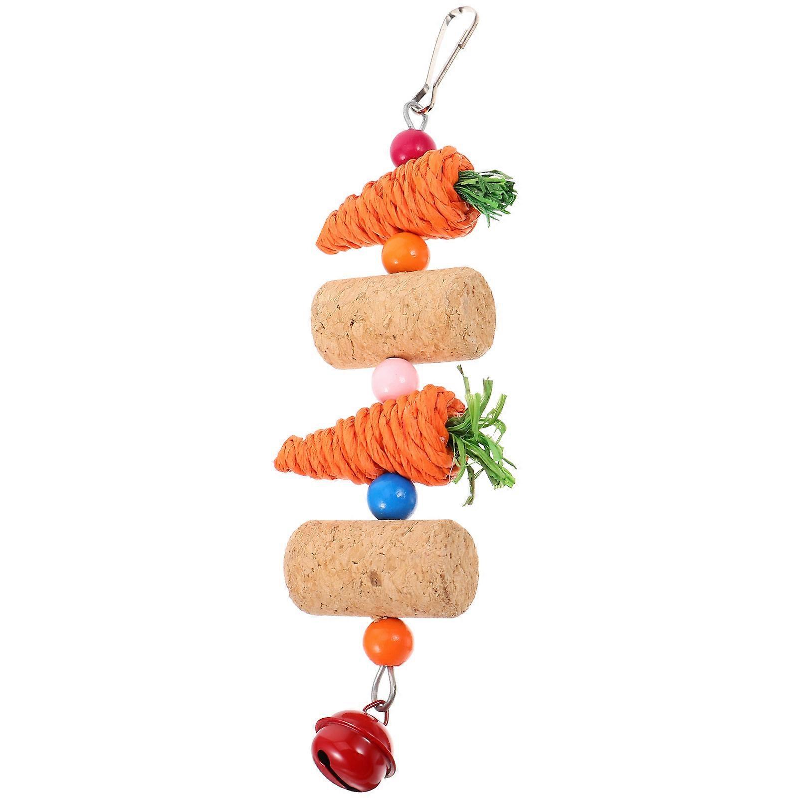 Bird Foraging Toy Carrot Shape Shredding For Parrots Cage Use Safe And Sturdy 1Pcs