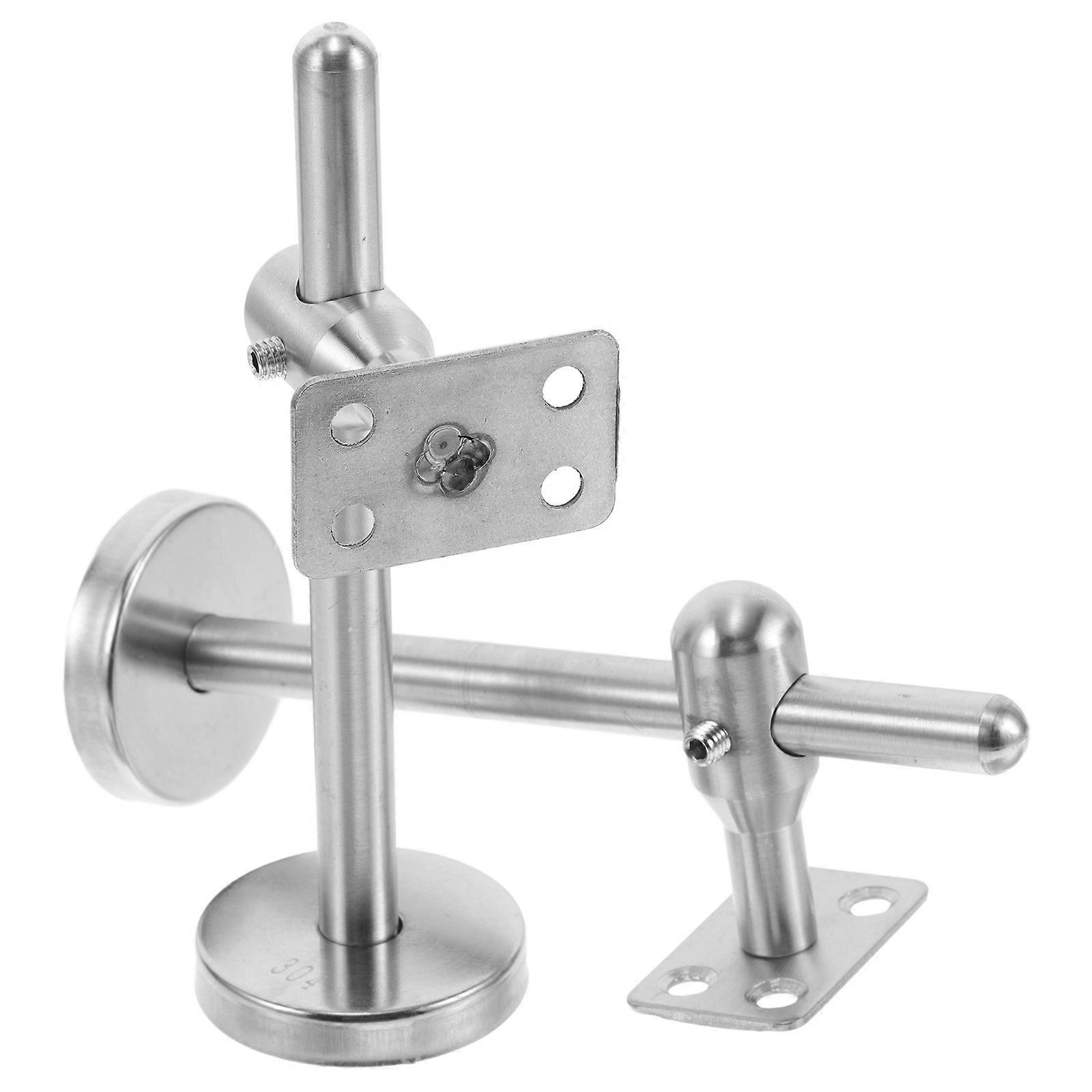 2pcs Silver Stair Railing Brackets Heavy Duty Adjustable Wall Mount Handrail Supports for Indoor Stairs Staircase
