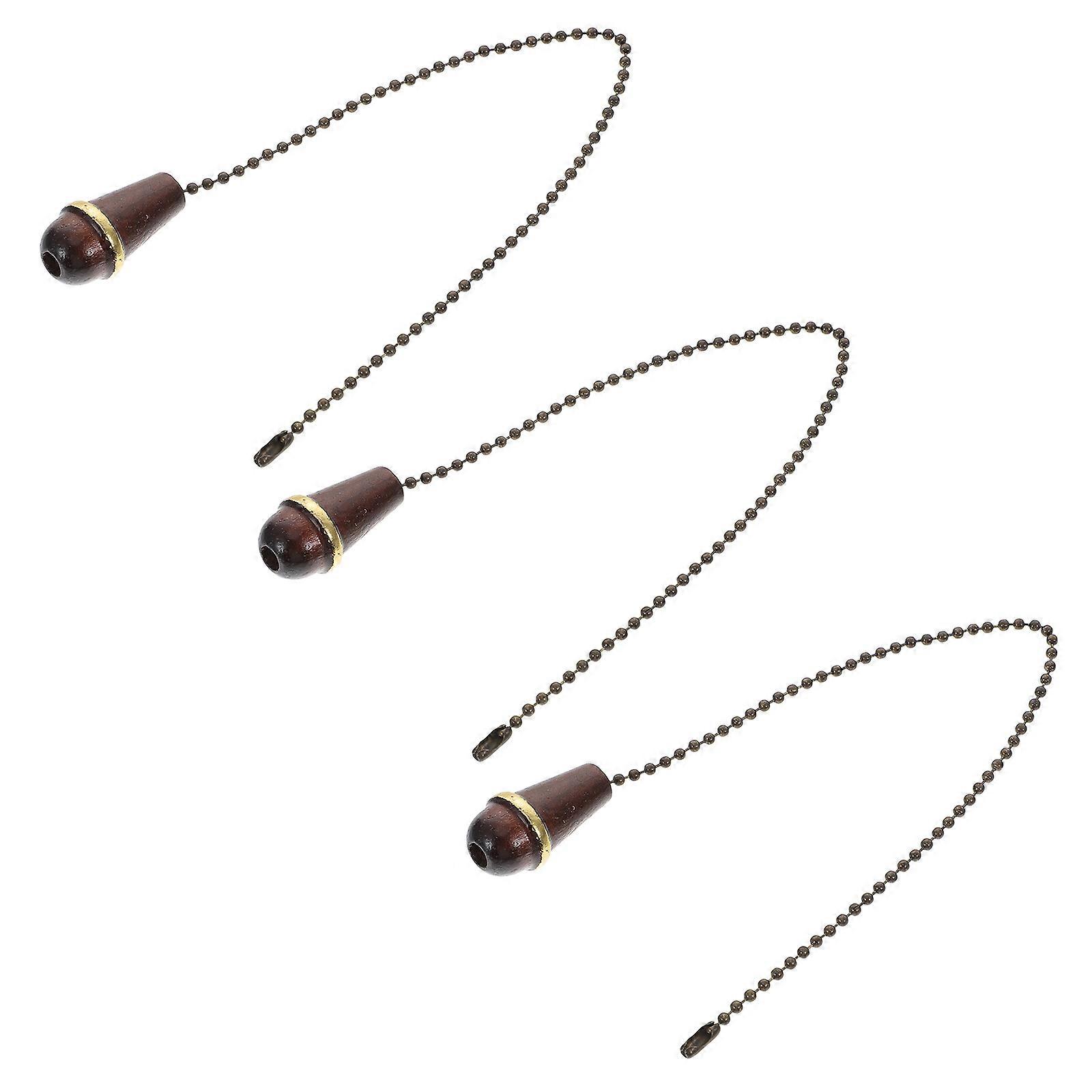Hanging Lamp Chain Replacement 3Pcs With Vintage Style Pull Cord For Ceiling Fans And Lighting Replacement 33X2Cm Coffee