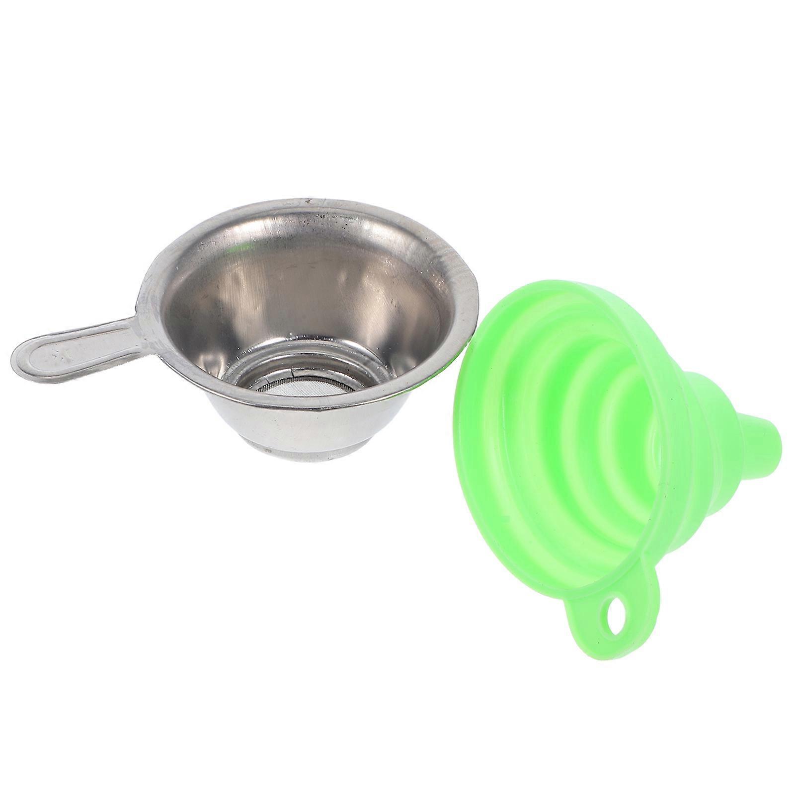 Silicone Funnel Set for 3D Printer Accessories Includes 1pc Silicone Funnel and 1pc Metal Funnel 8.8x6.4x2.9cm 2Pcs