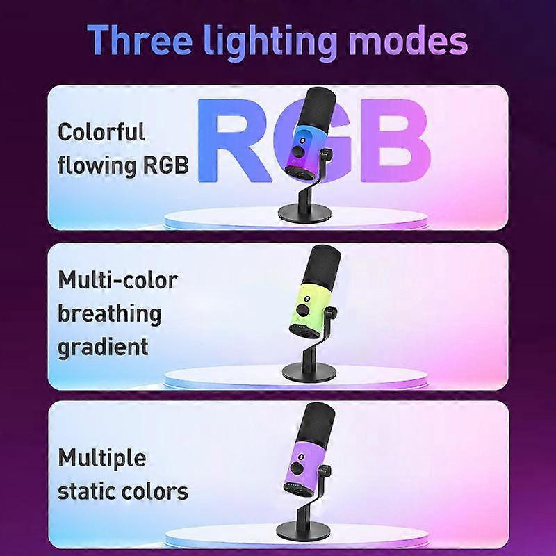 Microphone XTUGA ZX-777 XLR / USB-C Dynamic Microphone RGB Light