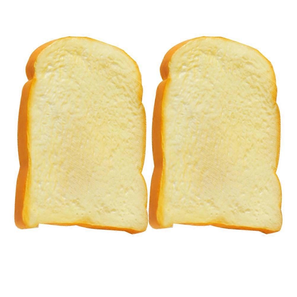 Sliced Bread Shape Simulation Food Prop For Children And Photographers PU Material Yellow Color 2Pcs