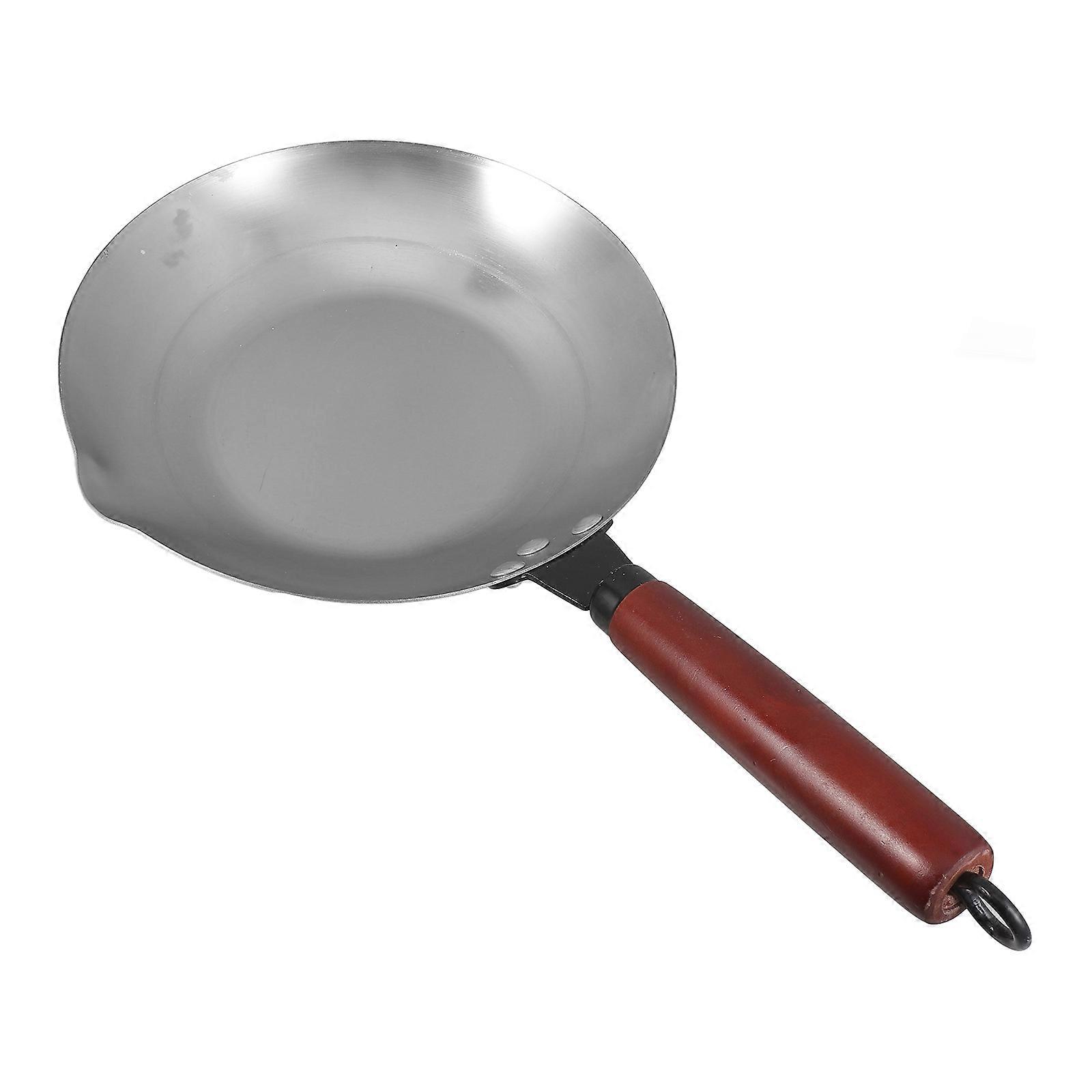 Silver Candy Melting Pot with Wooden Handle for Kitchen Use Stainless Steel Dipping Pan 0.5L