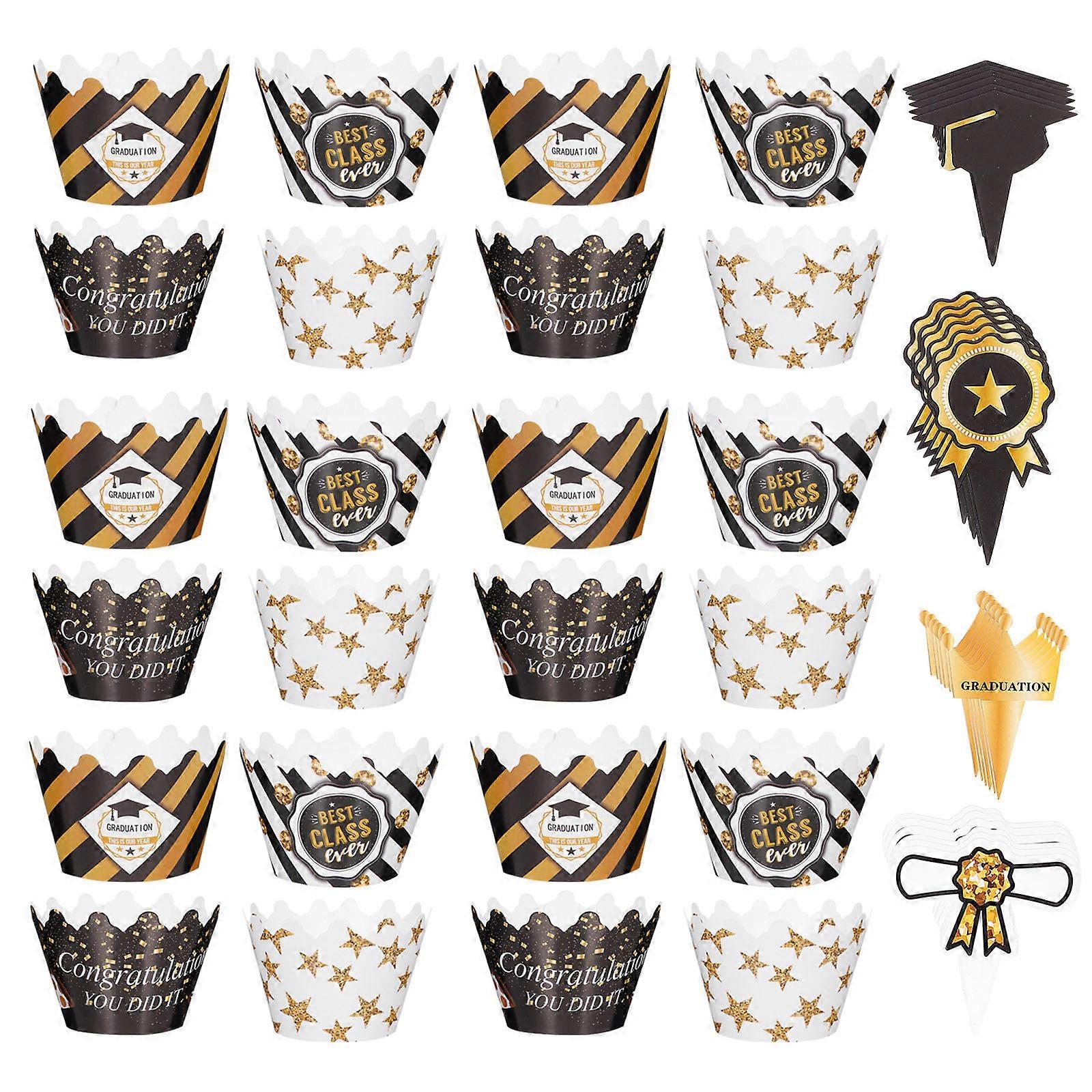 Graduation Dessert Embellishments, Chic Cake Toppers and Rims for Events