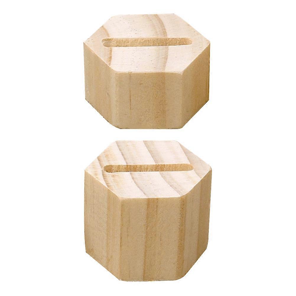 Beige Reusable Ring Rack for Decoration Classic Wood Color Bracket Unique Durable Hexagon Shape 100% Plastic