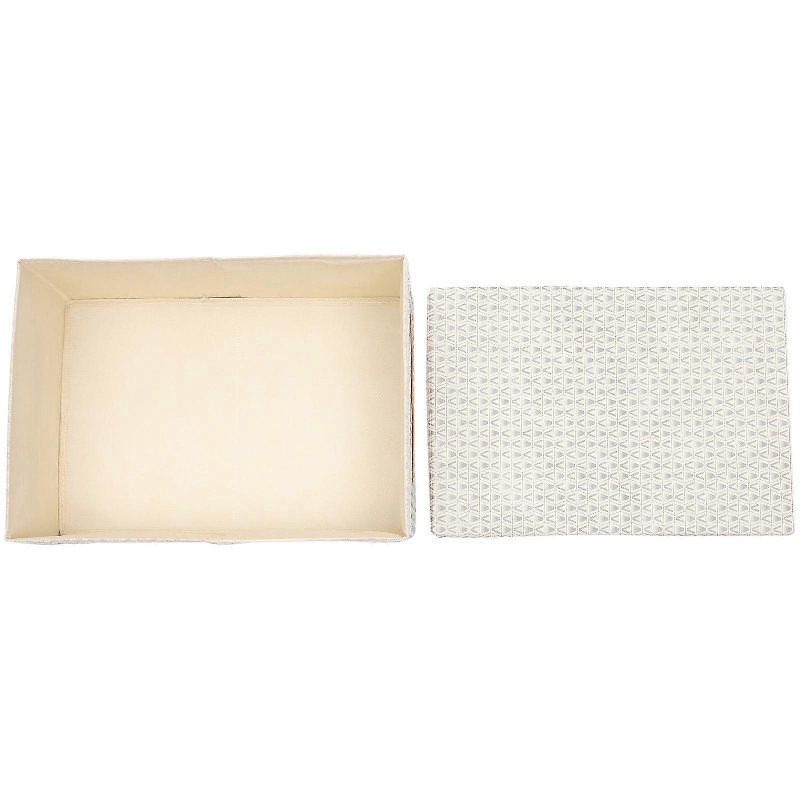 Beige Folding Storage Box for Clothes and Blankets Home Use PP Cloth Material Large Capacity Lightweight 19.5x13x10.5 Inches