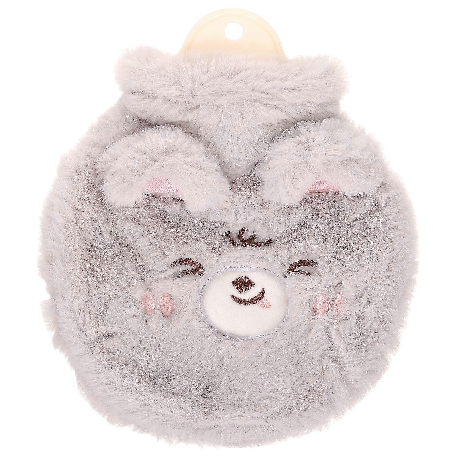 Fuzzy Hot Water Bottle For Students Daily Life 350ml Portable Style Leak-proof Function 1Pack