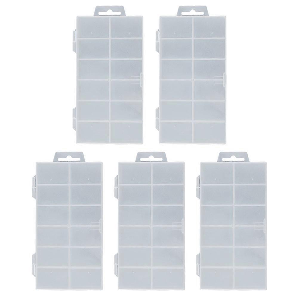 5pcs Transparent Bead Storage Boxes with Lids – Durable Compartment Organizers for Jewelry, Nails, Charms, and Small Items – Portable Design