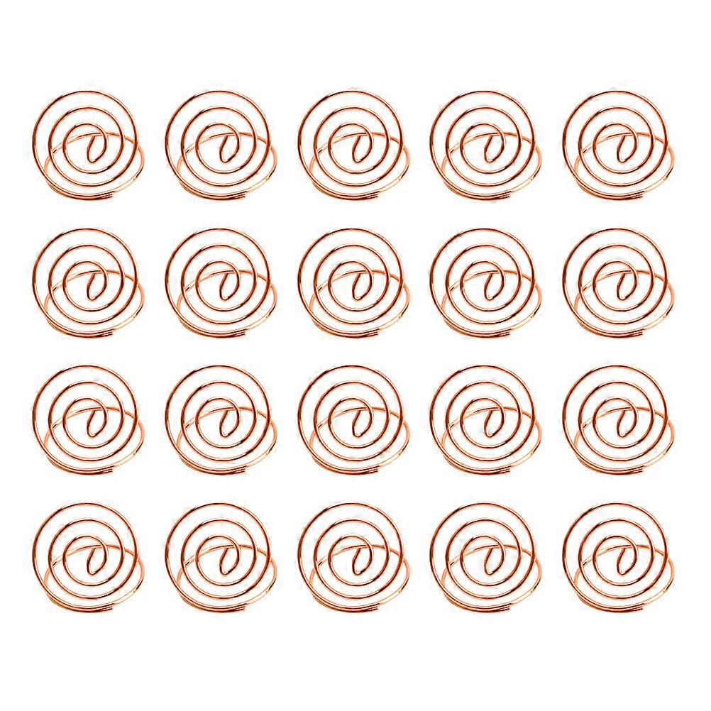 Menu Clips 20Pcs Golden Paper Clips with Spiral Base for Party Use