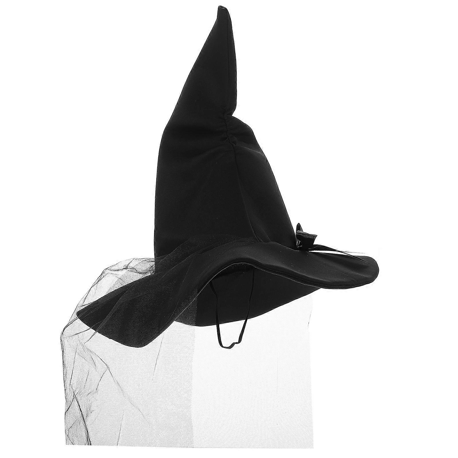 Halloween Witch Hat Cosplay Prop Comfortable Pointed Hat for Parties Makeup Events Decorations Wrinkle Design Festive Fun