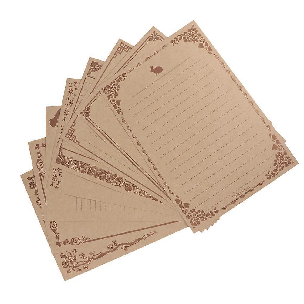 8 قطع ورقة كتابة للاستخدام المنزلي في المدرسة مع أنماط جميلة بني فاتح