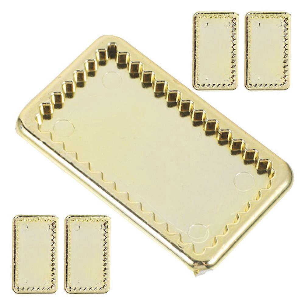 5pcs Mini Gold Plates Decorative Set – Tiny Plates for Dollhouse Kitchen, Christmas Crafts, and Creative DIY Miniature Projects