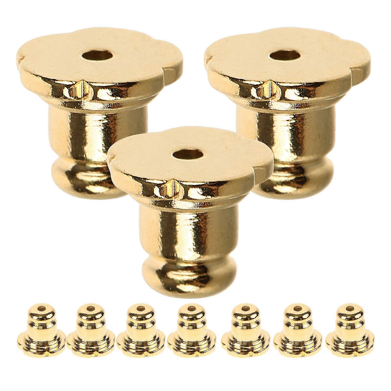 Earring Making Supplies 10Pcs Flower Shape Earring Backs Designed For Various Occasions Golden Copper