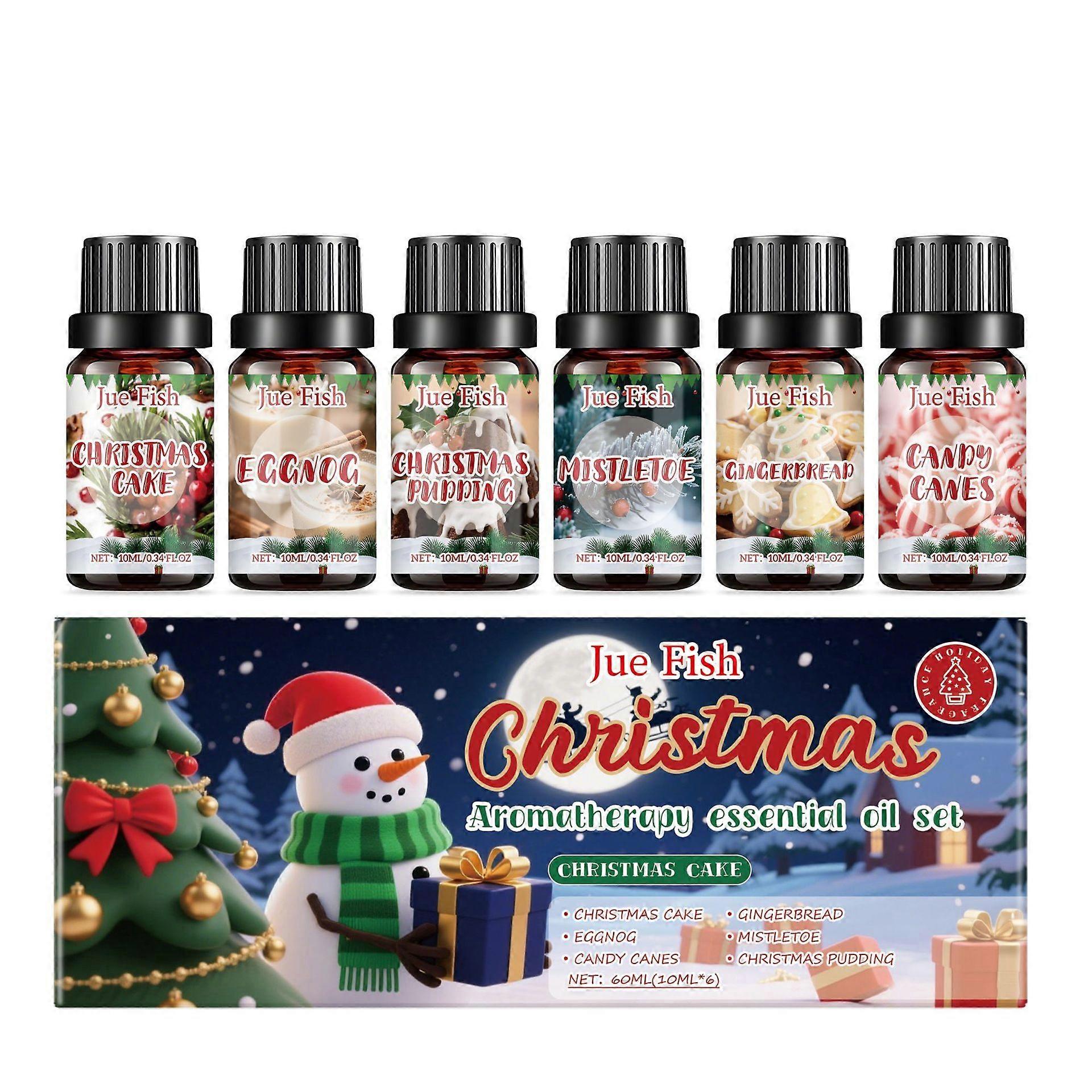 Christmas Essential Oils Set - Fragrance Oil Gift Set for Oil Diffusers, Scented Oils for Candle Making - 6x10ml