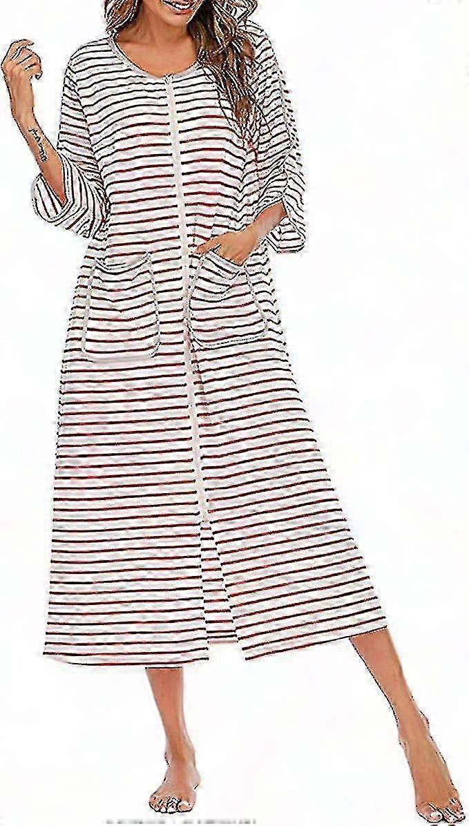 أردية حمام نسائية، رداء حمام نسائي بسحاب بأكمام قصيرة/طويلة، رداء حمام ناعم بسحاب مع جيوب، ملابس نوم