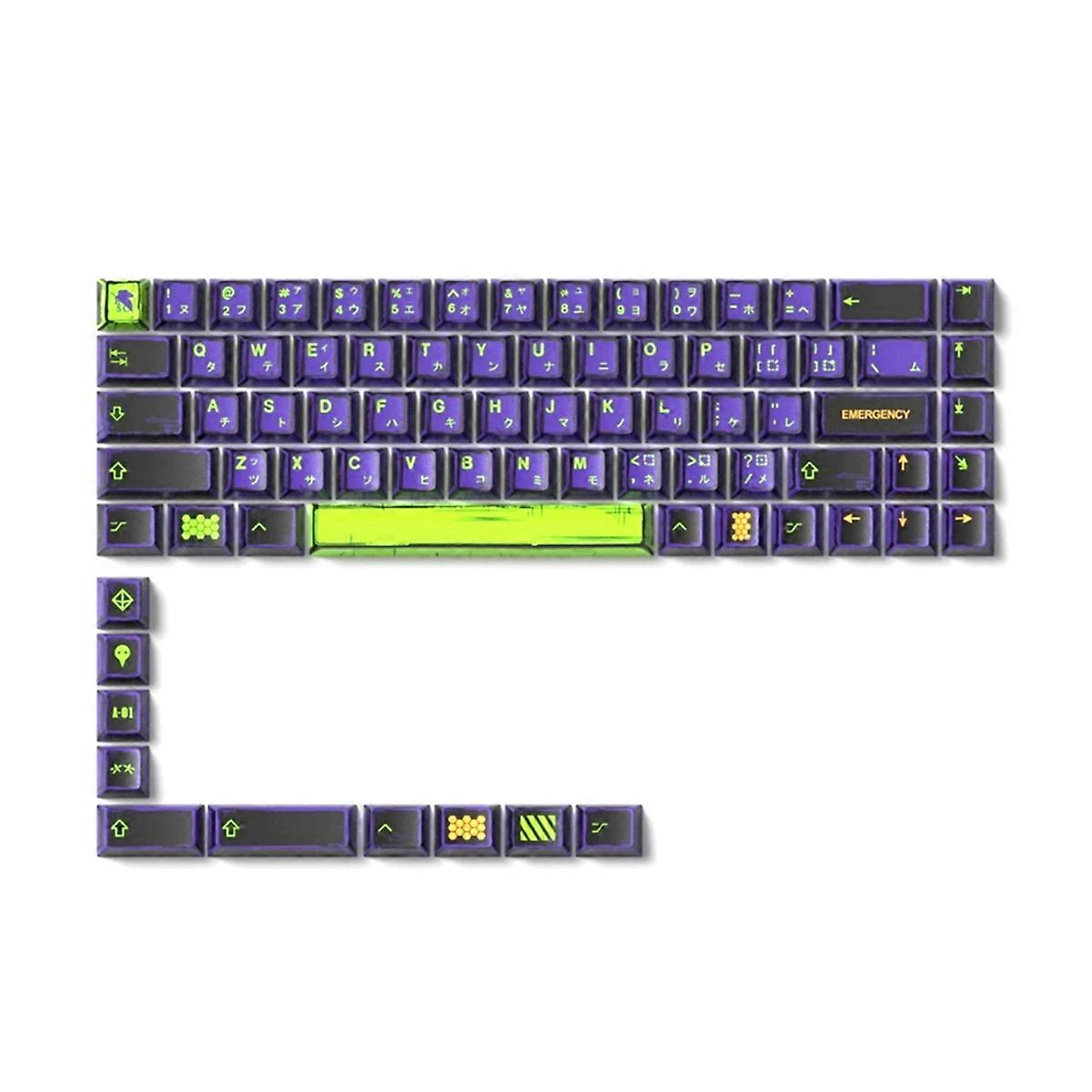 Comic Keycaps EVA01 BOW-Cherry Profile PBT Dye-Sub 78 Keys for Mechanical Gaming Keyboard 61/61/63/6