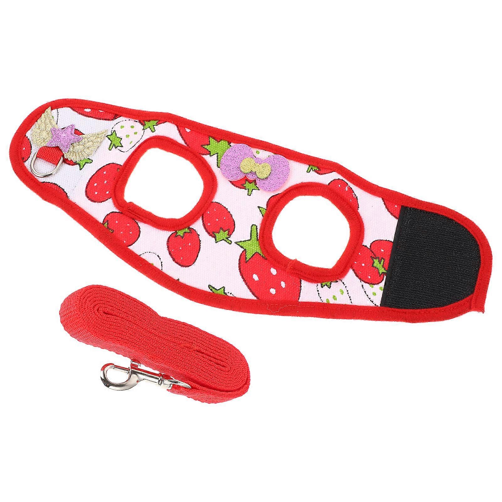 Pet Harness Vest for Pet Supplies Red Cloth Material Pet Leash 1 Set