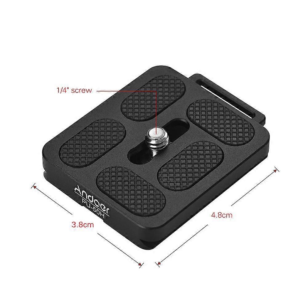 Andoer PU-50H Quick Release QR Plate with Attachment Loop for Arca Swiss Tripod Ball Head