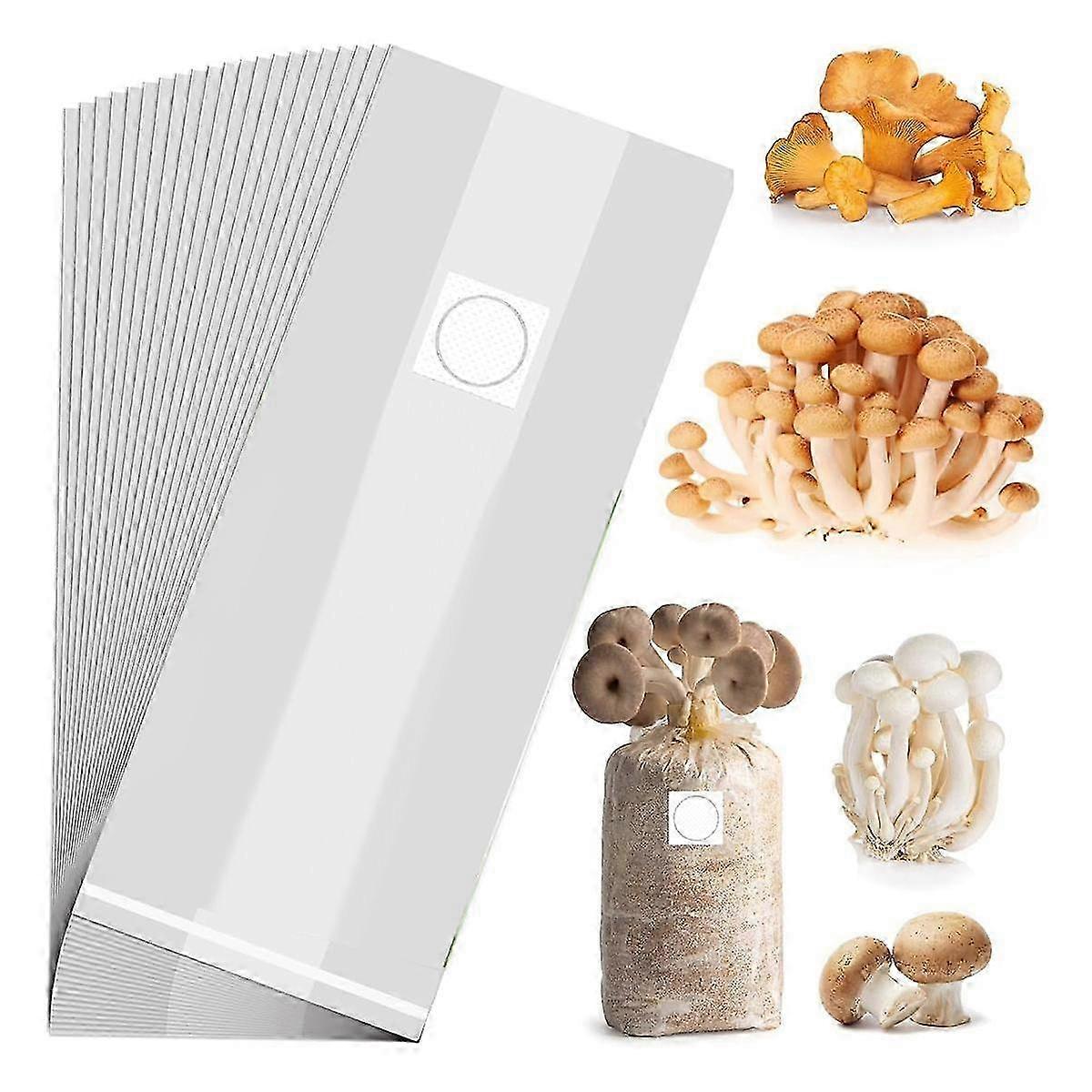 Mushroom Grow Bags, 50 Pack Polypropylene Mushroom Spawn Bag 8X5X20Inch with Breathable for Substrates Strong Tear