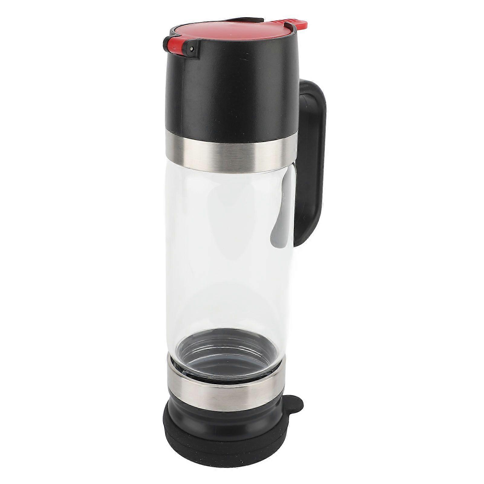 Honey Dispenser 350ml Clear Glass Syrup Dispenser with Handle Prevent Dripping Honey Container for Coffee Shops Restaurants Home Black
