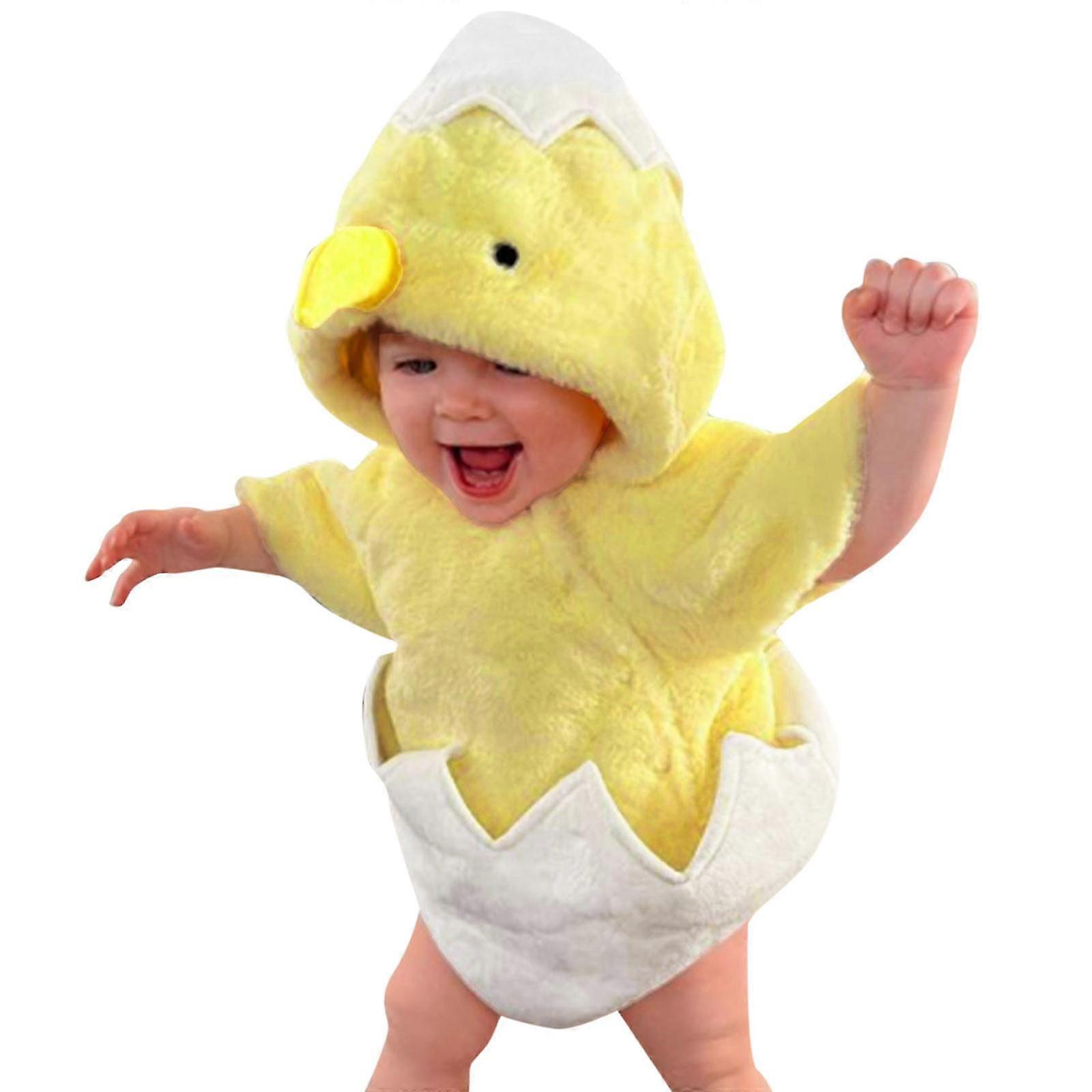 Boy's and Girl's Cartoon Chick Shell Shape Romper Performance Wear