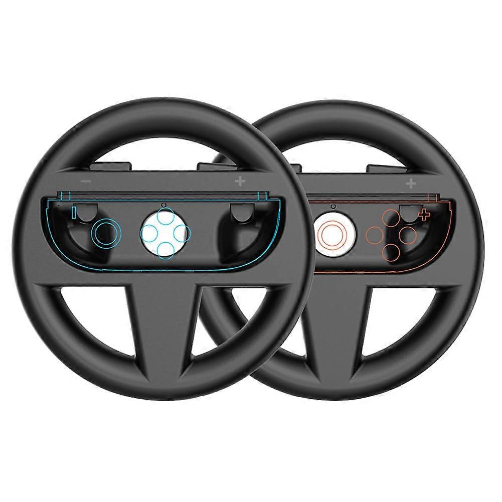 Racing Game Wheel 2-Piece, Gaming Steering Wheel for Nintendo Switch Joy-Con, Controller Holder, Black