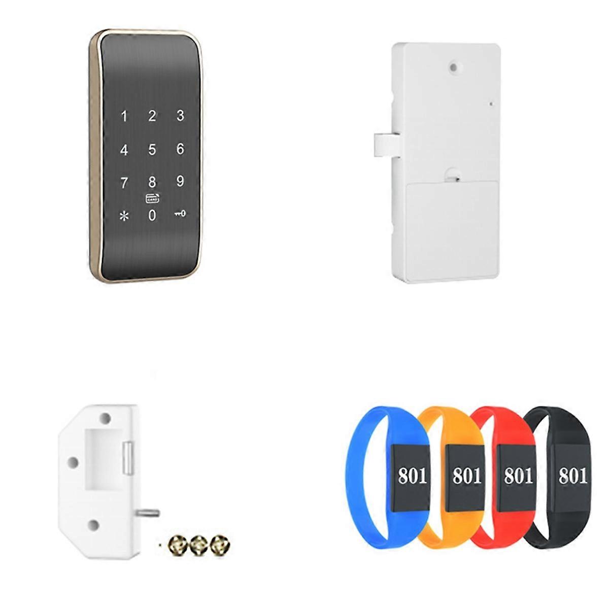 Wireless Access Control Digital Keypad Phone/RFID/Card Password Cabinet Lock for Lockers Conventional-Gold