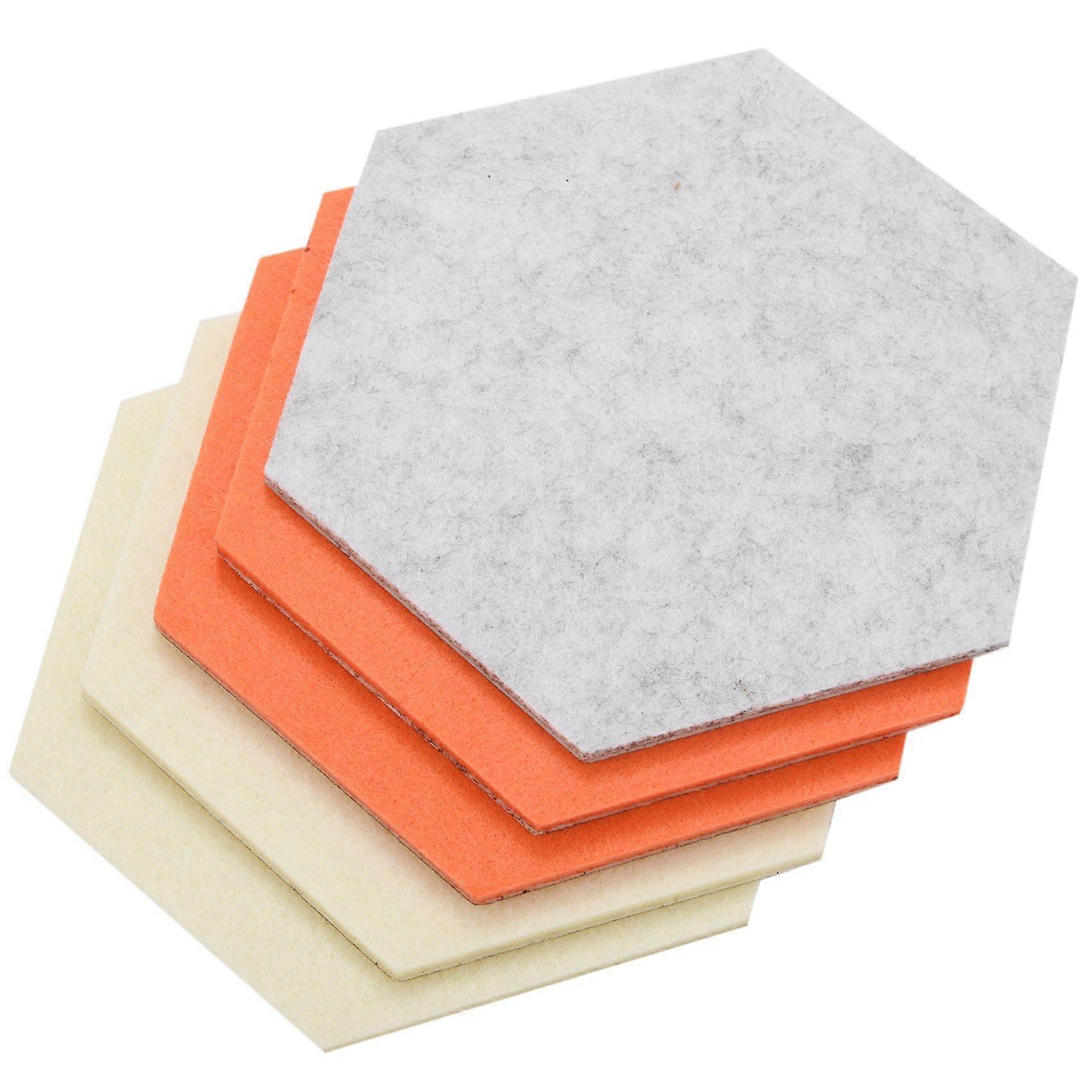5Pcs/Set Hexagon Felt Board Hexagonal Felt Wall Sticker Multifunction 3D Decorative Home Message Bo