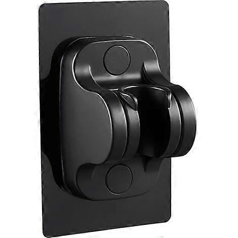 No Drill Shower Head Holder - 12cm - Strong Adhesive - Adjustable Angle - Black