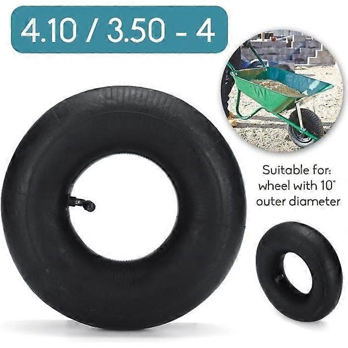 Inner Tube Cart Wheel 4.10/3.50-4 Pr Straight Valve 10'' Inner Tube - Black - Rubber