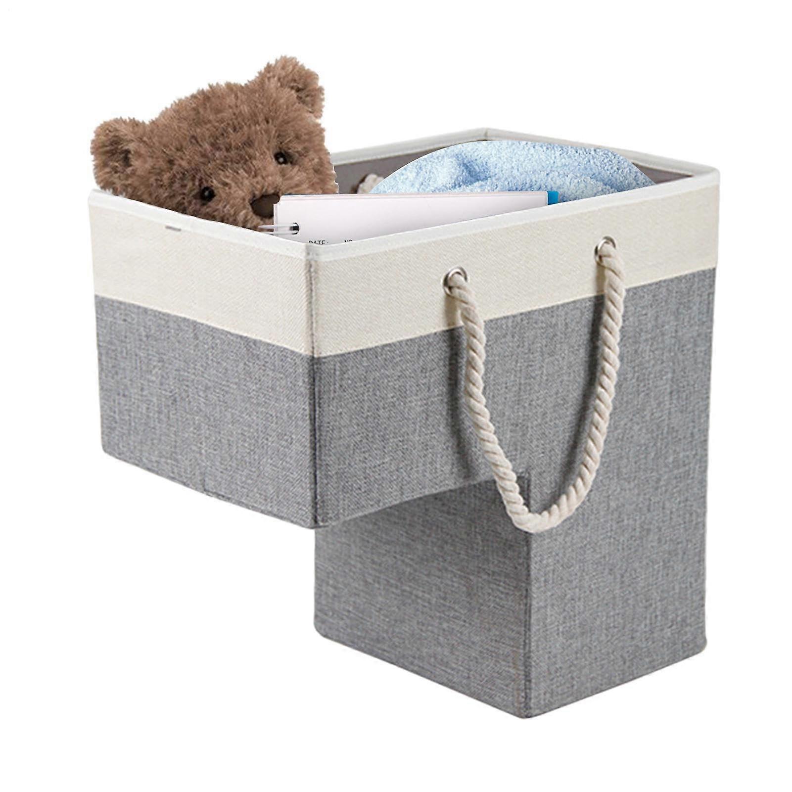 L-Shaped Basket Foldable Step Storage Case Internal Storage Organizer For Stair Clutter Solution With Carrying Handles