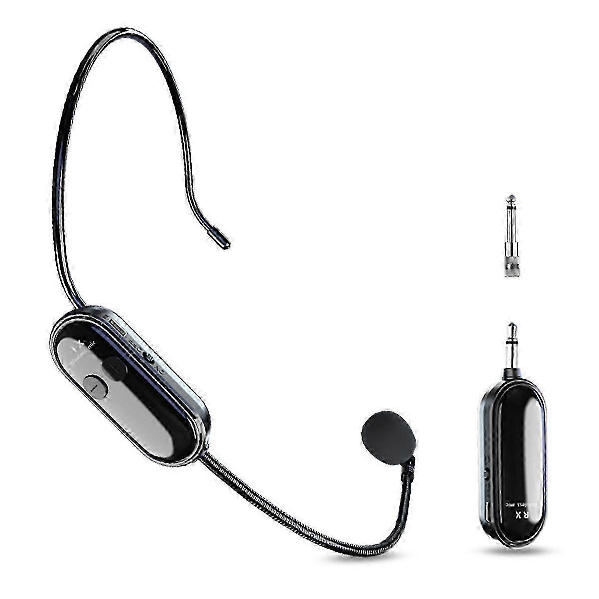 2.4G Wireless Microphone Headset Long Range Head Handheld Mic 2 in 1 compatible with Teaching Stage Percompatible withmers
